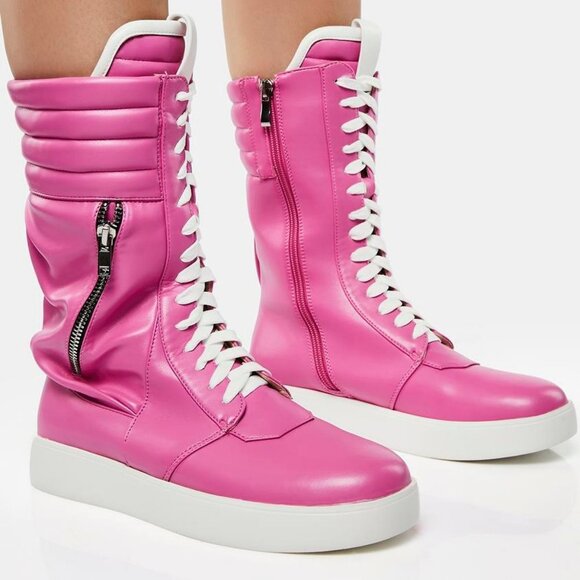 AZALEA WANG THE OLD SCHOOL THROW BACK FLAT SNEAKER IN HOTT PINK (BRAND NEW !! ) - Picture 1 of 7